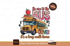 Yellow school bus with apple books pencil driver Product Image 1
