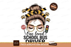 Messy Bun School Bus Driver hair glasses Product Image 1
