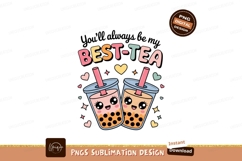 Two cute boba drinks with hearts kawaii Product Image 1
