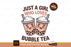 Cute bubble tea drinks with happy faces kawaii Product Image 1