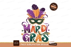 Colorful Mardi Gras Celebration Mask Illustration Product Image 1