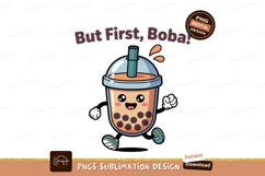Cute boba drink with happy face cartoon Product Image 1