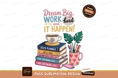 Motivational books coffee pens plants image Product Image 1