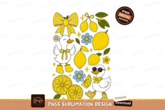 Cute ducks yellow lemons blue flowers boots Product Image 1