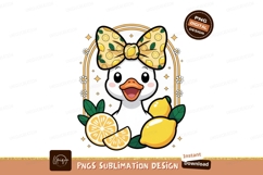 Cute duck with lemon bow and fruit yellow Product Image 1