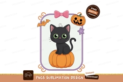 Black cat pumpkin bow bat star orange Product Image 1