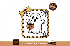 Cute ghost holding trick or treat bucket halloween Product Image 1