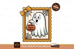 Ghost trick treat bow frame halloween candy Product Image 1