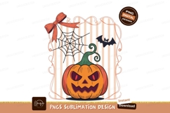 Spooky pumpkin bat bow halloween spiderweb Product Image 1