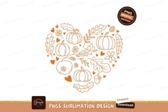Autumnal heart shape with pumpkins leaves acorns image Product Image 1