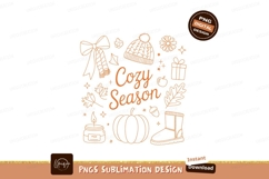Autumnal elements cozy season illustration pumpkin Product Image 1