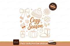 Autumn cozy season elements pumpkin scarf Product Image 1