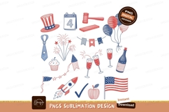 Patriotic celebration icons red blue image Product Image 1