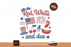 Red white blue patriotic baby celebration image Product Image 1