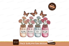 Butterflies flowers jars loyalty devotion love strength Product Image 1