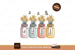 Yellow daffodils in pastel jars with butterflies flowers Product Image 1