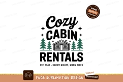 Log cabin surrounded by pine trees forest nature Product Image 1