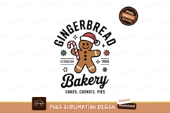 Gingerbread man with candy cane and festive stars christmas Product Image 1