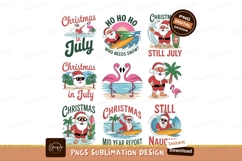 Santa surfing flamingo beach vacation christmas july Product Image 1