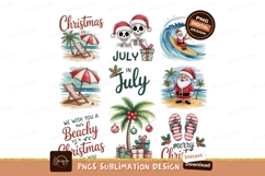 Christmas beach scenes summer holiday july santa Product Image 1