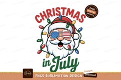 Santa with american flag sunglasses and christmas lights Product Image 1