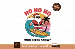 Surfing Santa tropical sunset surfboard wave Product Image 1