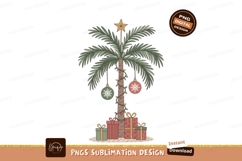 Decorated palm tree with gifts christmas lights Product Image 1
