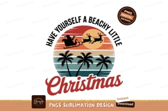 Santa sleigh ride palm trees sunset reindeer Product Image 1