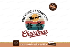 Santa sleigh palm trees sunset christmas reindeer Product Image 1