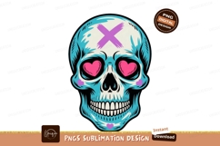 Blue skull pink hearts purple cross image Product Image 1