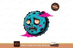 Blue moon face pink clouds image Product Image 1