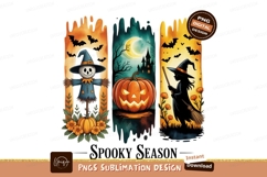 Scarecrow pumpkin witch bats moon castle halloween Product Image 1