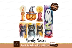 Halloween pumpkin ghost cats cauldron candles image Product Image 1
