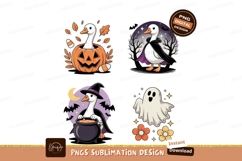 Halloween geese pumpkin witch ghost flowers goose Product Image 1
