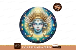 Celestial maiden holding golden scales feathers Product Image 1