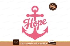 Pink anchor with hope text symbol Product Image 1