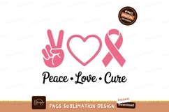 Pink peace heart ribbon breast Product Image 1