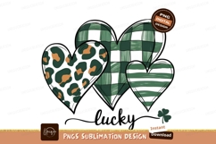 St Patricks Hearts Sublimation Png Design Product Image 1