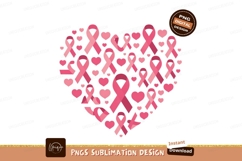 Pink ribbon heart awareness cancer Product Image 1