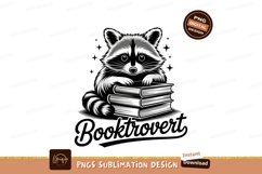 Raccoon reading books animal black Product Image 1