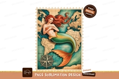 Mermaid sailing world map compass woman fantasy Product Image 1