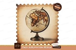 Antique globe on vintage paper earth Product Image 1