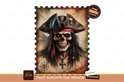 Skull pirate with red eyes and cross image Product Image 1