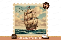 Tall ship sailing ocean waves water Product Image 1