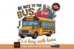 Yellow school bus with apple stop sign and pencils Product Image 1