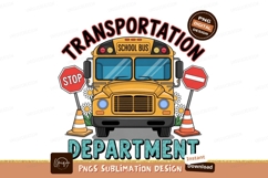 Yellow school bus with stop signs and cones image Product Image 1