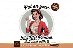 Retro woman waving hello vintage Product Image 1