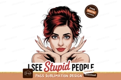 Woman with red hair and blue eyes image Product Image 1