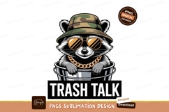 Raccoon wearing hat sunglasses and chain bucket Product Image 1