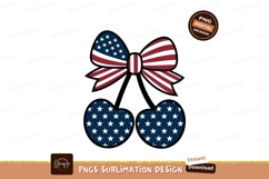 Patriotic Cherry Design Sublimation Png Graphic Product Image 1